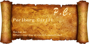 Perlberg Cirill névjegykártya